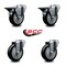 Service Caster 4'' Black Poly Wheel Swivel Bolt Hole Caster Set with 2 Posi Lock Brakes, 4PK SCC-BH20S414-PPUB-BLK-PLB-2-S-2 - alternate 4